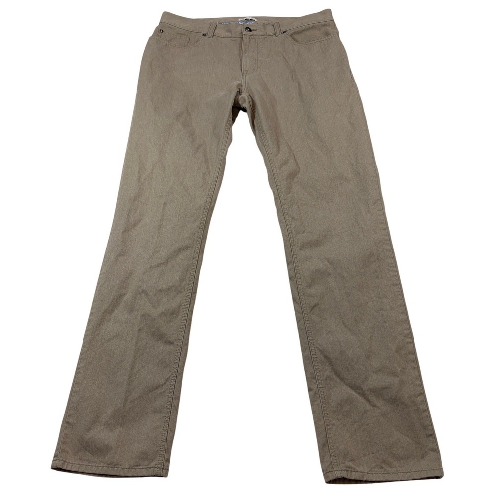 Peter Millar Mens 36 Taupe Brown 100% Cotton 5-Pocket Straight Leg Pants
